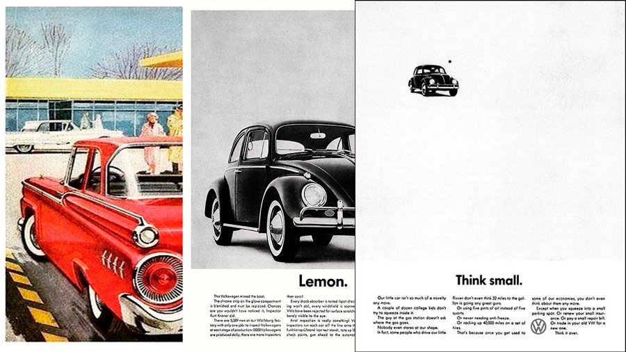 La Revolución Think Small Volkswagen campaña de Bill Bernbach