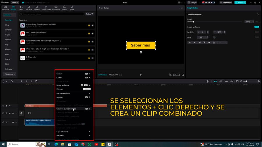 clips combinados en capcut