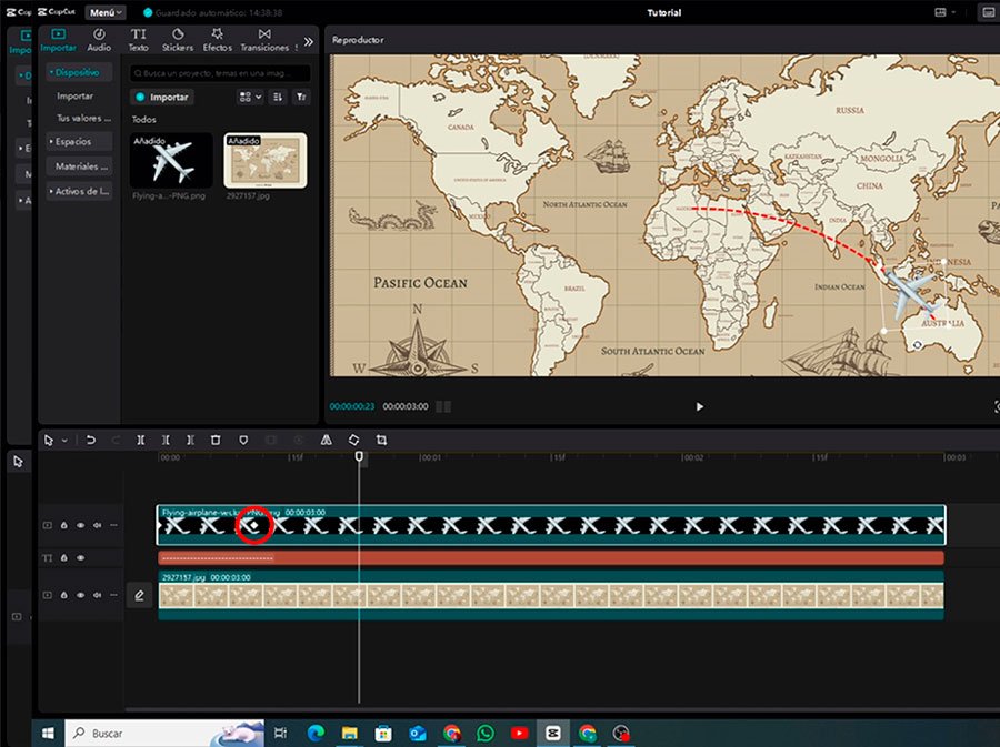 mapa animado capcut keyframes