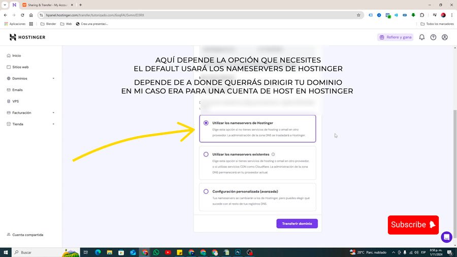 como transferir un dominio a hostinger 10